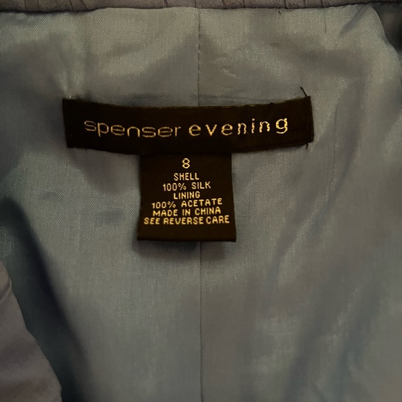 spenser evening blue silk blazer - Picture 3 of 5